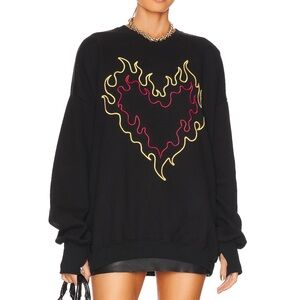 The Laundry Room Black Sweater with Flame Heart